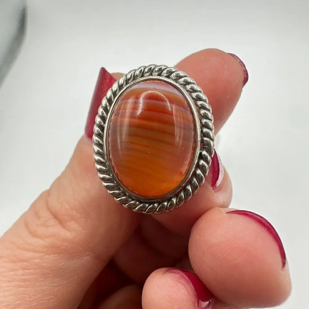 Genuine agate cuff links in solid Sterling silver, handmade in Pakistan